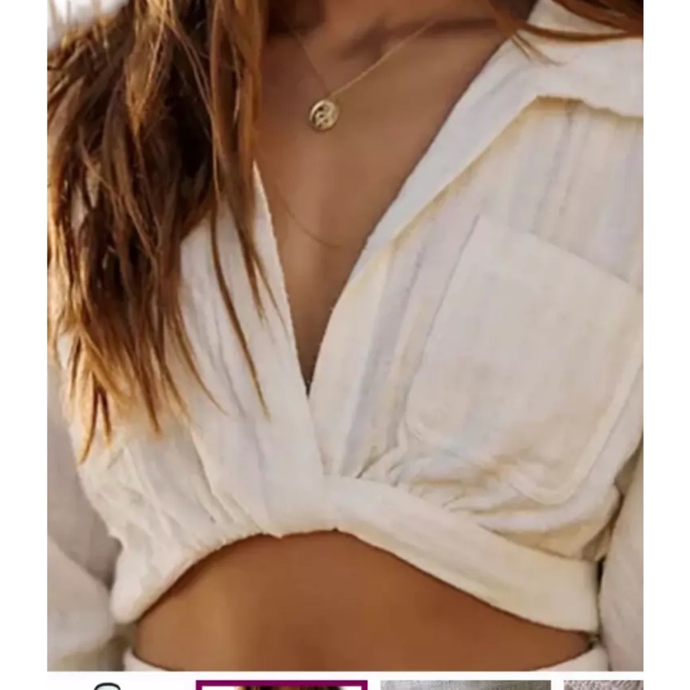 Free People Endless Summer Cool Cropped White blouse